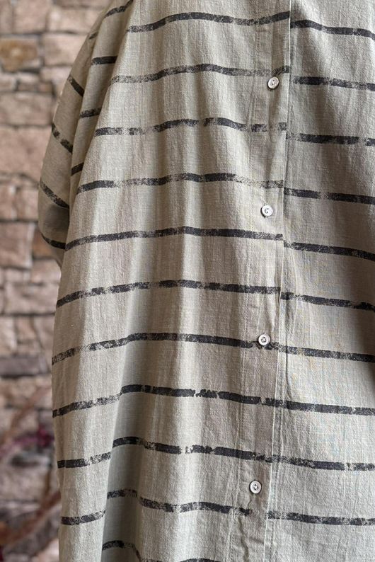 Porto Button Back Breton Tunic Khaki 